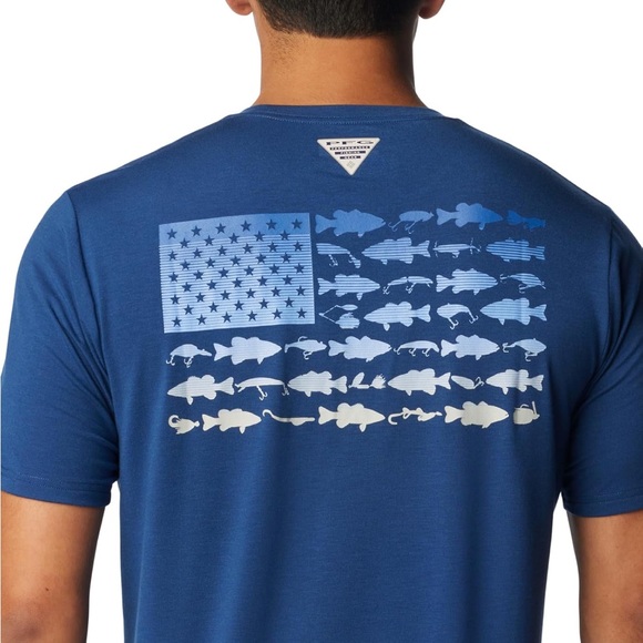 NWT. Men’s Columbia Fish Flag Tee - Picture 1 of 7